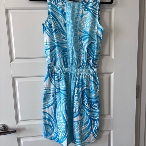 Lilly Pulitzer Windward Dress Resort White & Blue Sea Ruffles Engineer Dress - Picture 4 of 7